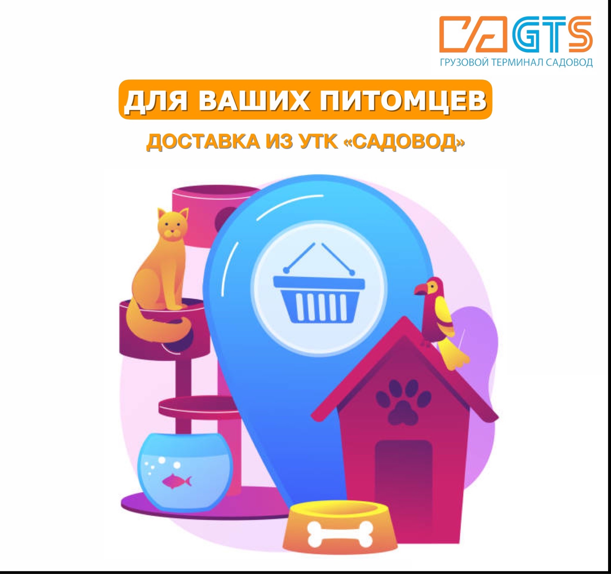 Всем счастливым обладателям домашних животных мы напоминаем, что все товары для собак, кошек, грызунов, хорьков, птиц и рыб вы найдёте в одном месте  - в УТК «Садовод» (Птичий рынок).